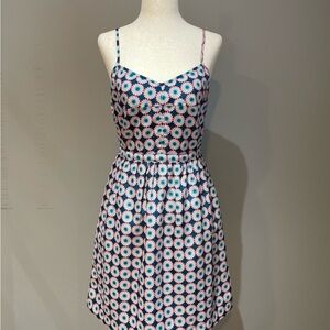 J. Crew Navy Blue Pink Floral Mini Dress